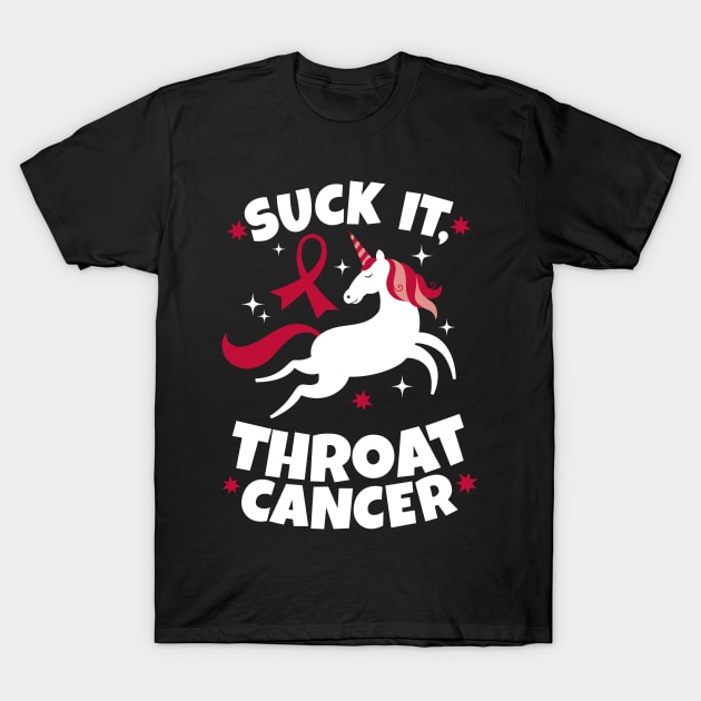 Suck It Throat Cancer Unicorn T-Shirt by jomadado